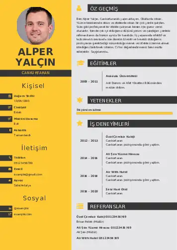 Cankurtaran CV Örnekleri cv indir